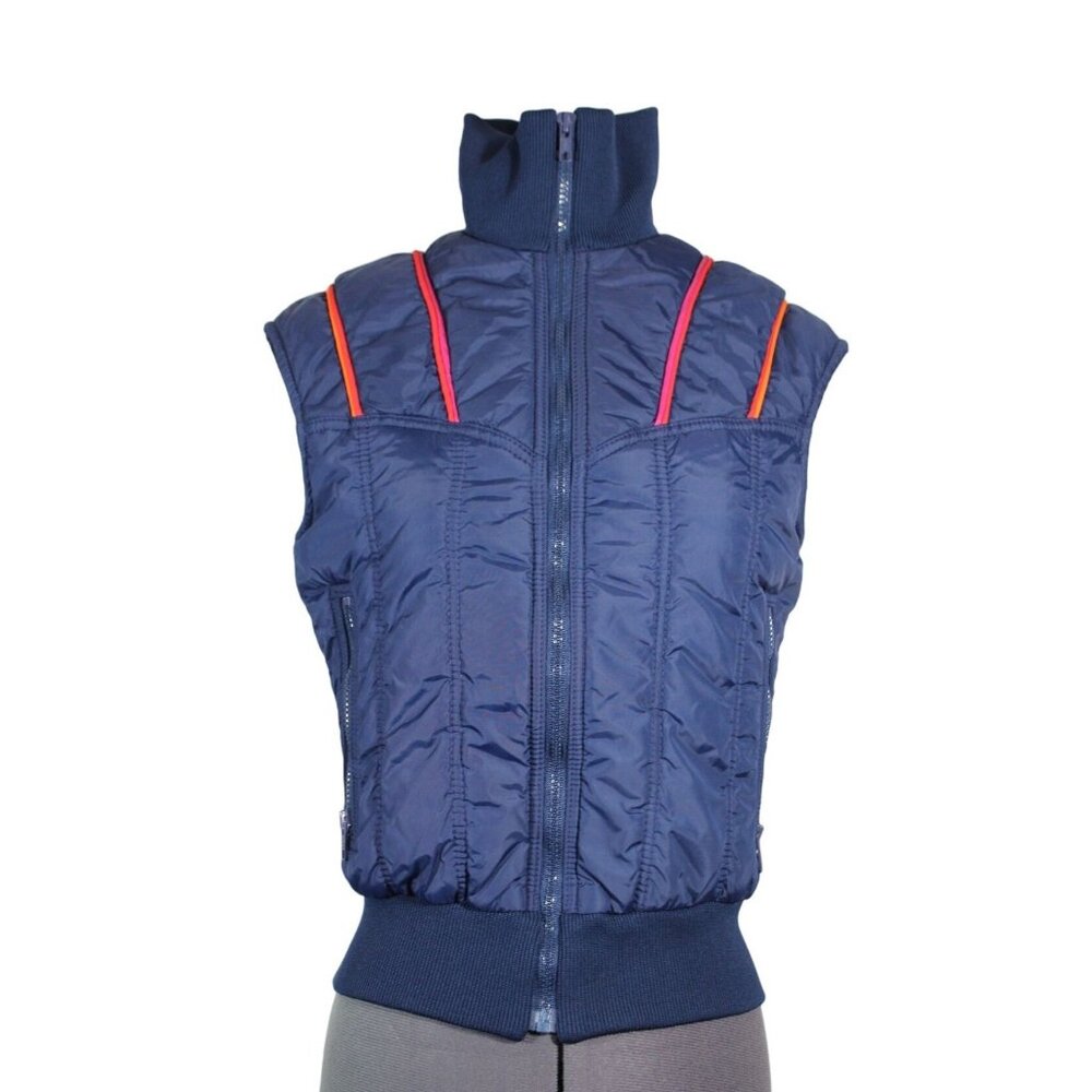 Women's Navy Vest with Orange and Pink Accents